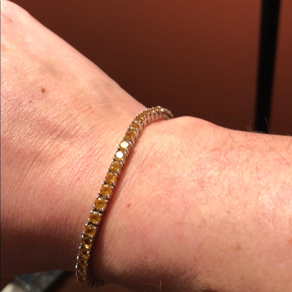Sale!Gorgeous Citrine & silver adjustable bracelet